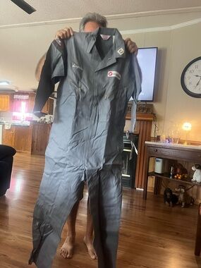 Walls Gray Work Coverall with Patch Details
